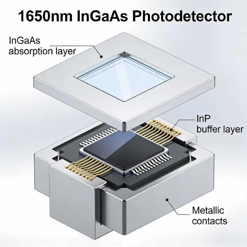 1650nm InGaAs Photodetectors: Applications in High-Precision Gas Monitoring and Deep Medical Imaging 8 1650nm ingaas photodetector structure