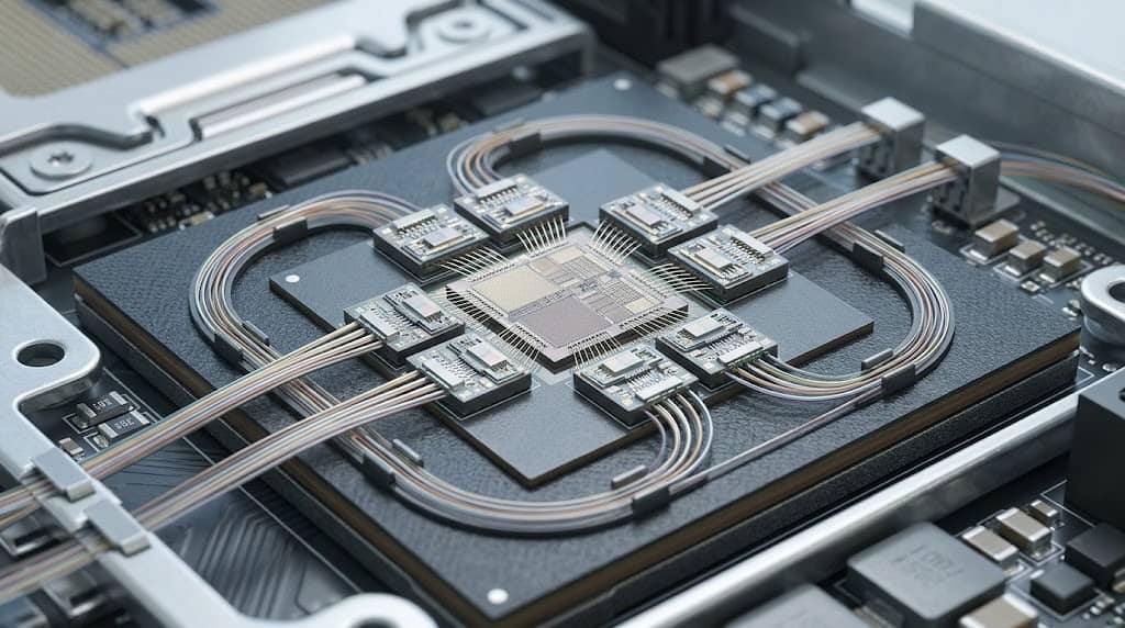 CPO vs Pluggable Optics: Key Differences, Power, Deployment & Selection 2 Co_Packaged_Optics_ASIC_Package_Integration