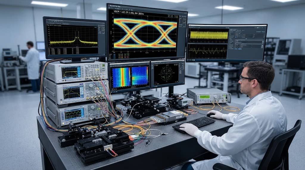 TFLN vs Silicon Photonics: Which Platform Is Better for High-Speed Optical Communication? 2 High-Speed Optical Communication Waveform Testing Workstation
