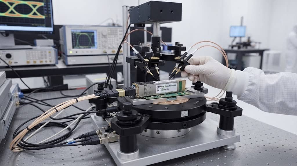 TFLN vs Silicon Photonics: Which Platform Is Better for High-Speed Optical Communication? 4 High-Speed Optical Transceiver Testing Stage