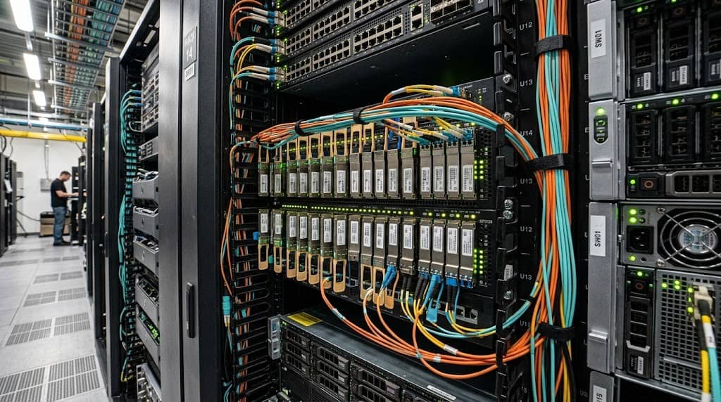 CPO vs Pluggable Optics: Key Differences, Power, Deployment & Selection 4 Pluggable_Optics_Front_Panel_Deployment